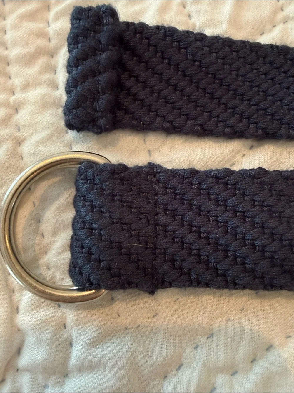 Old Navy Navy Blue Woven Belt with Silver D-Ring